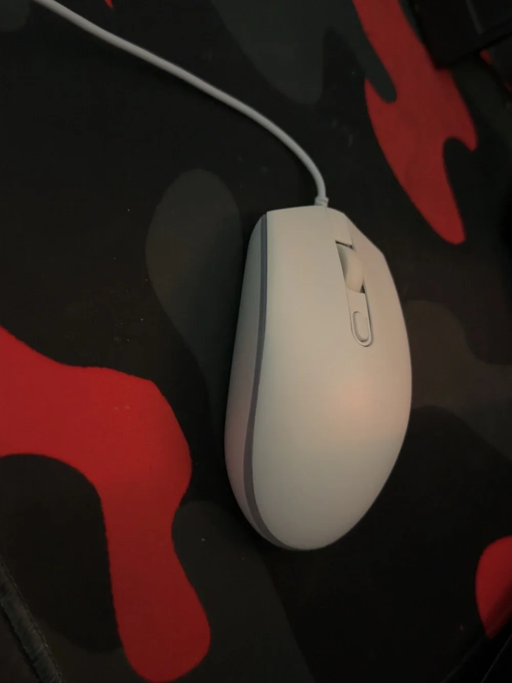Wired White Computer Mouse - Simple Ergonomic Design